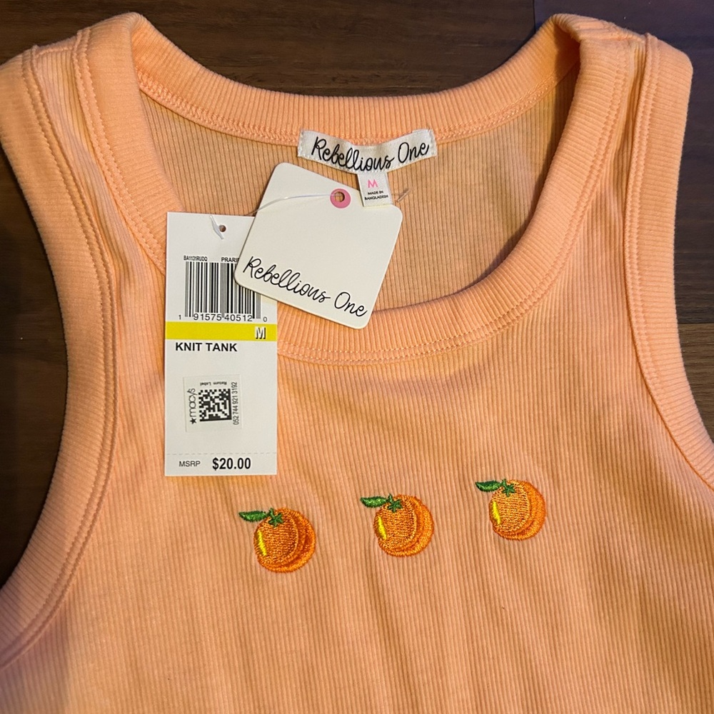 Peach Rebellious One Knit Tank